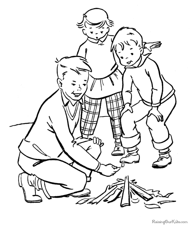 Plansa de colorat cu Camping 86 85